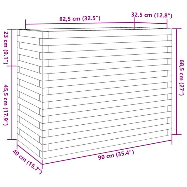 Odlingslåda 90x40x68,5 cm massivt douglasträ