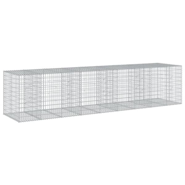 Gabionkorg med skydd 450x100x100 cm galvaniserat järn