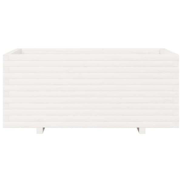 Odlingslåda vit 110x60x49,5 cm massiv furu