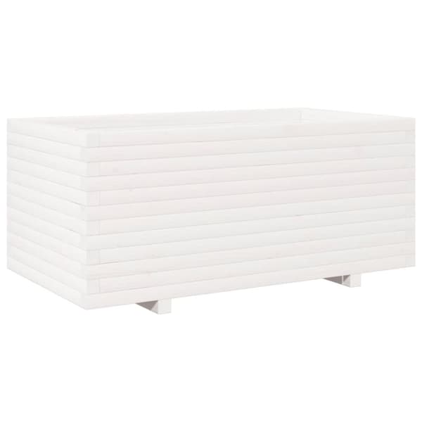 Odlingslåda vit 110x60x49,5 cm massiv furu