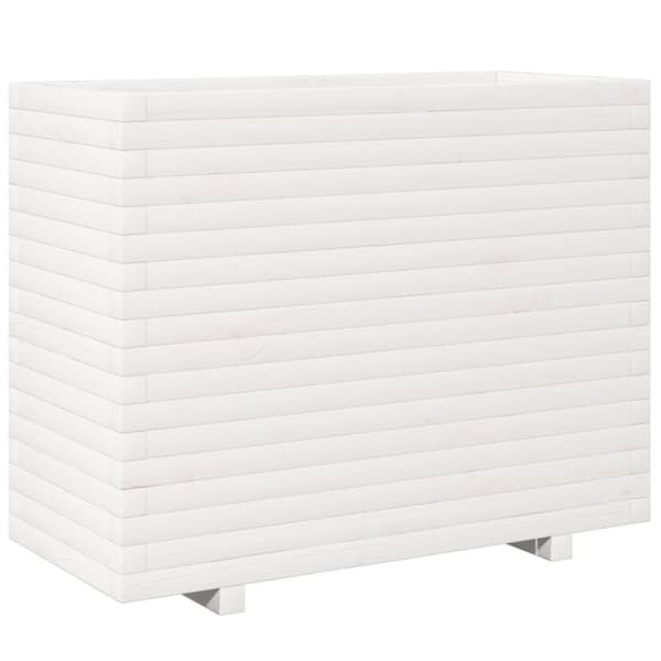 Odlingslåda vit 90x40x72,5 cm massiv furu