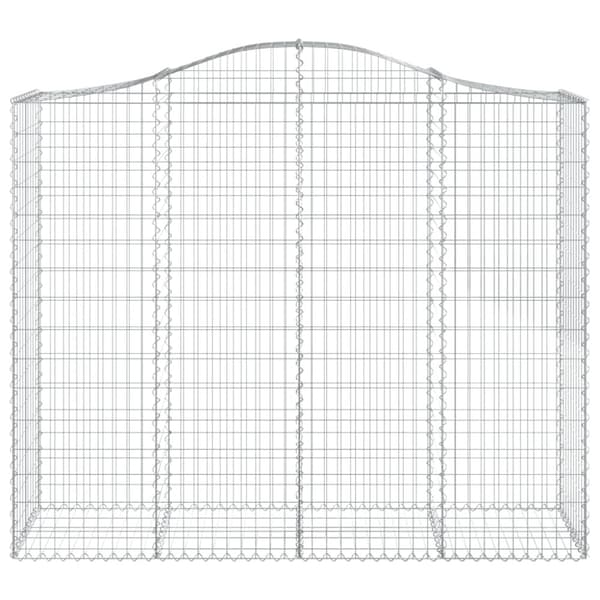 Gabioner bågformade 2 st 200x50x160/180 cm galvaniserat järn