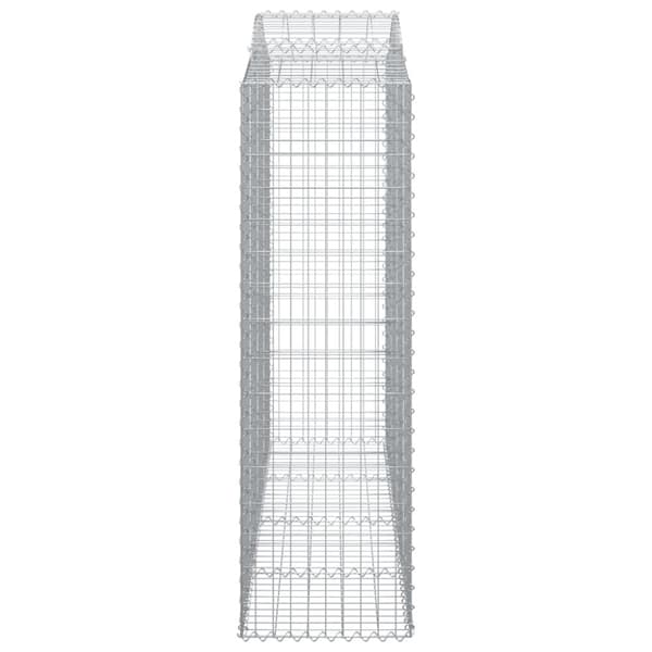 Gabioner bågformade 2 st 200x50x160/180 cm galvaniserat järn