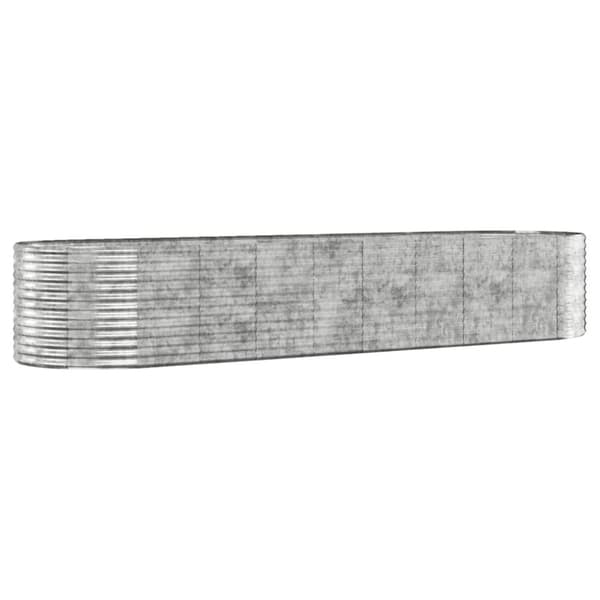 Odlingslåda pulverlackerat stål 396x100x68 cm silver