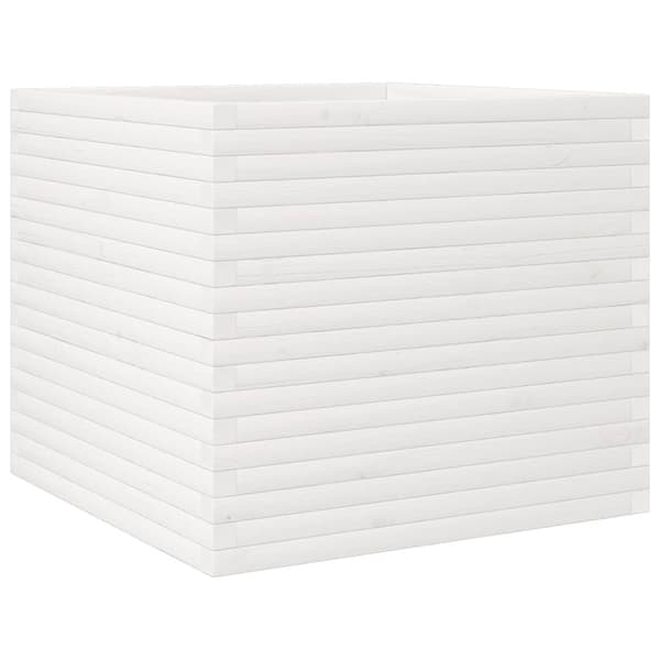 Odlingslåda 80x80x68,5 cm vit massiv furu
