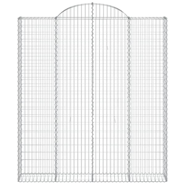 Gabioner bågformade 2 st 200x30x220/240 cm galvaniserat järn