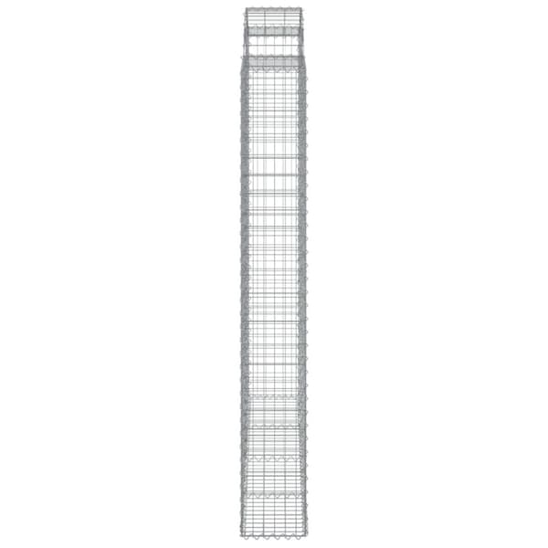 Gabioner bågformade 2 st 200x30x220/240 cm galvaniserat järn