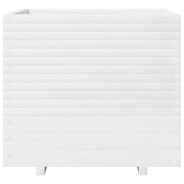 Odlingslåda 80x80x72 cm vit massiv furu