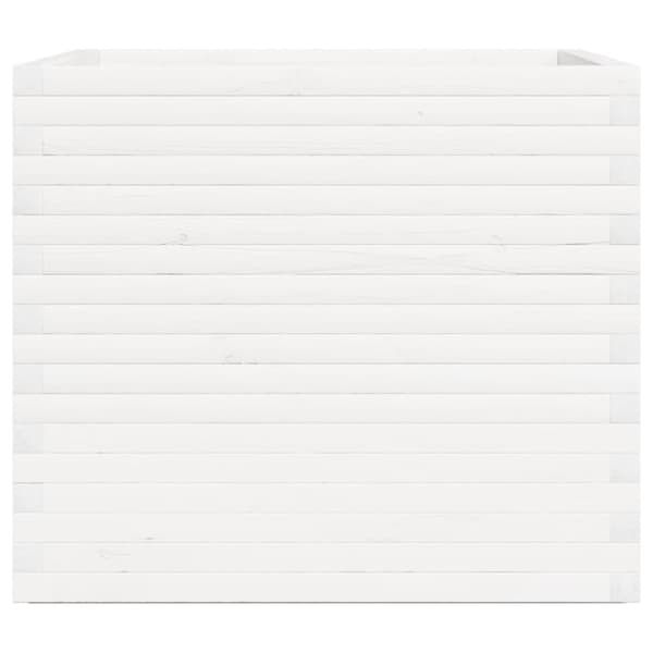Odlingslåda 80x80x72 cm vit massiv furu