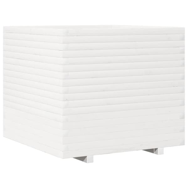 Odlingslåda 80x80x72 cm vit massiv furu