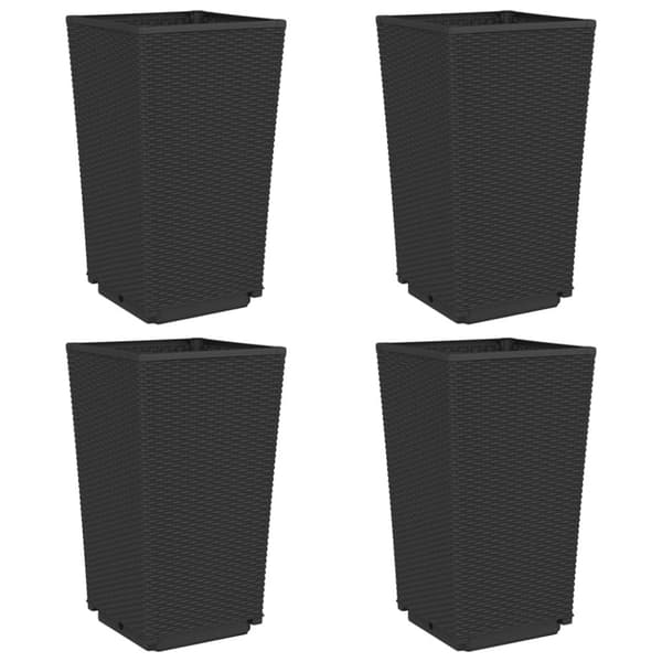 Odlingslådor 4 st svart 32,5x32,5x57 cm PP