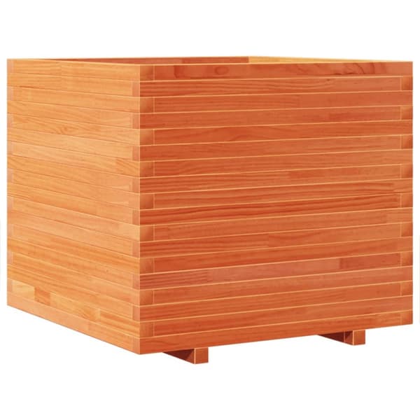 Odlingslåda vaxbrun 80x80x72 cm massiv furu