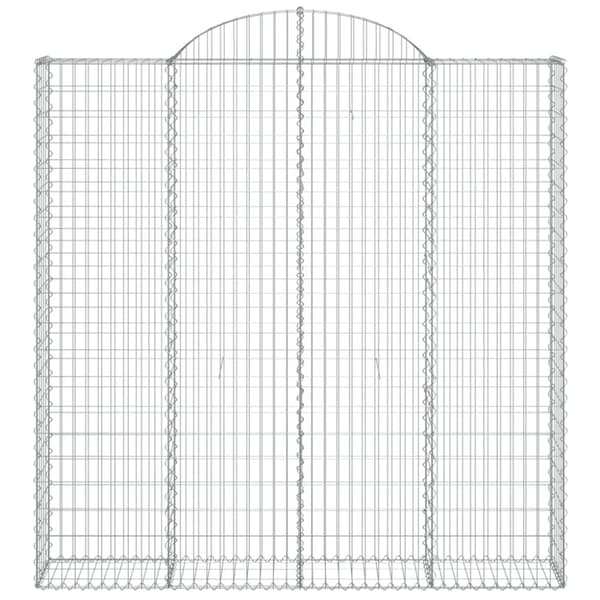 Gabioner bågformade 2 st 200x30x200/220 cm galvaniserat järn