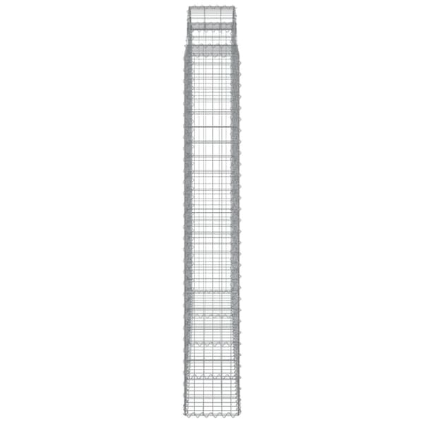 Gabioner bågformade 2 st 200x30x200/220 cm galvaniserat järn
