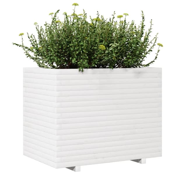 Odlingslåda 90x60x72 cm vit massiv furu