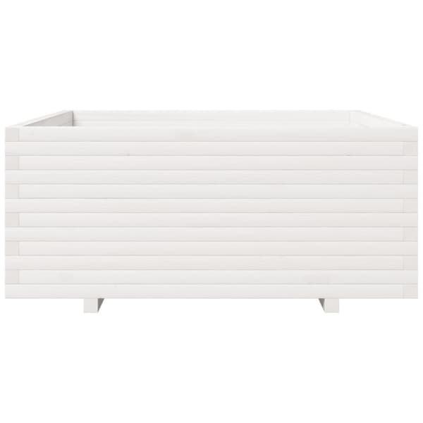 Odlingslåda vit 110x110x49,5 cm massiv furu
