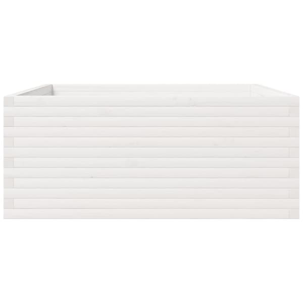 Odlingslåda vit 110x110x49,5 cm massiv furu