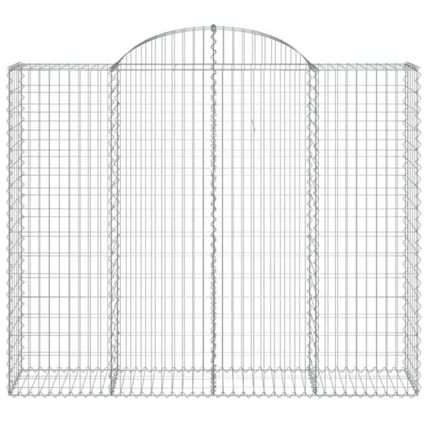Gabioner bågformade 2 st 200x50x160/180 cm galvaniserat järn