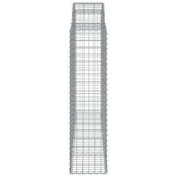 Gabioner bågformade 2 st 200x50x160/180 cm galvaniserat järn