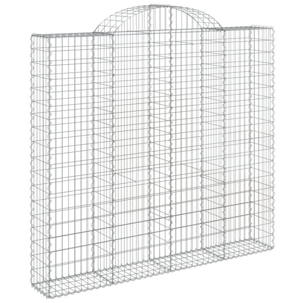 Gabioner bågformade 2 st 200x30x180/200 cm galvaniserat järn