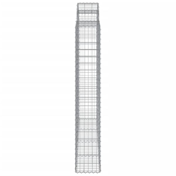 Gabioner bågformade 2 st 200x30x180/200 cm galvaniserat järn