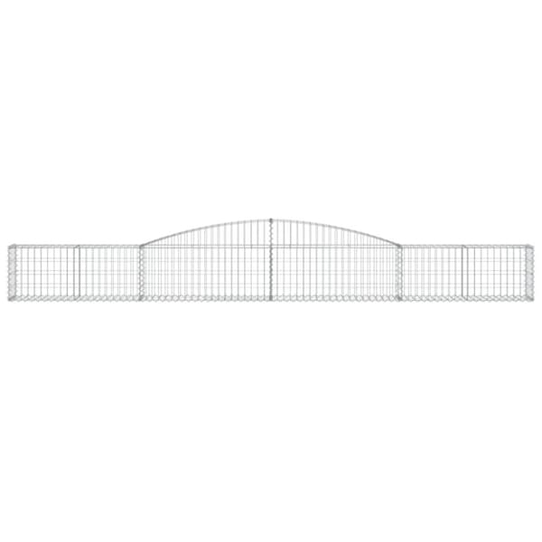 Gabioner bågformade 3 st 400x30x40/60 cm galvaniserat järn