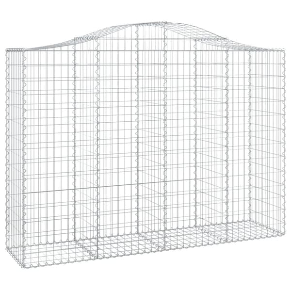 Gabioner bågformade 2 st 200x50x140/160 cm galvaniserat järn