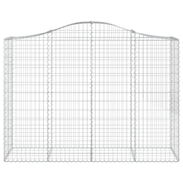 Gabioner bågformade 2 st 200x50x140/160 cm galvaniserat järn