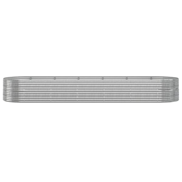 Odlingslåda pulverlackerat stål 510x140x68 cm silver