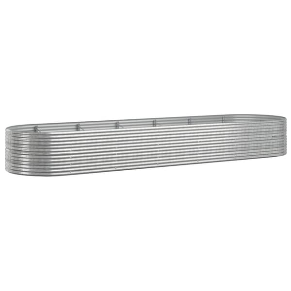 Odlingslåda pulverlackerat stål 510x140x68 cm silver
