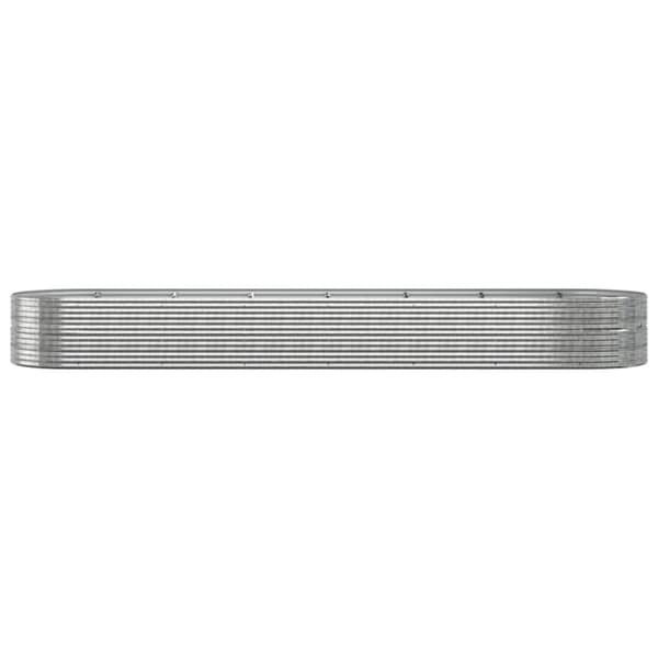 Odlingslåda pulverlackerat stål 584x140x68 cm silver