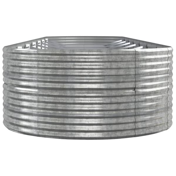 Odlingslåda pulverlackerat stål 584x140x68 cm silver