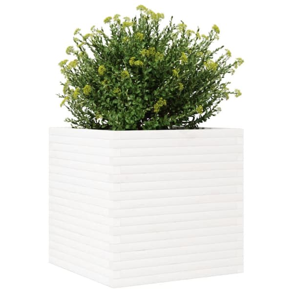 Odlingslåda vit 70x70x68,5 cm massiv furu