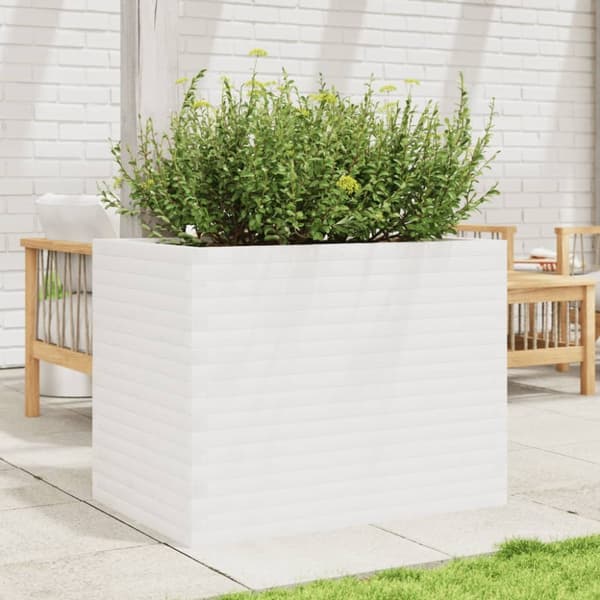 Odlingslåda vit 90x60x68,5 cm massiv furu