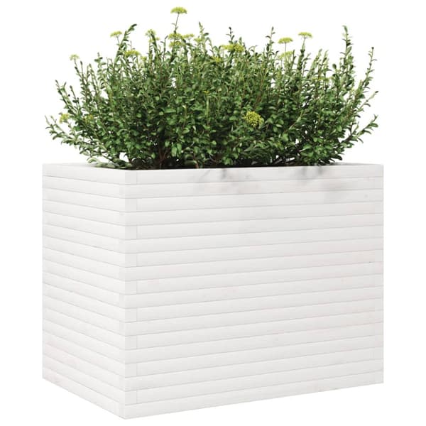 Odlingslåda vit 90x60x68,5 cm massiv furu