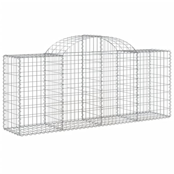 Gabioner bågformade 3 st 200x50x80/100 cm galvaniserat järn