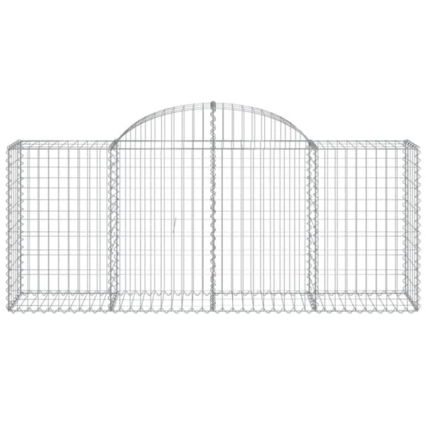 Gabioner bågformade 3 st 200x50x80/100 cm galvaniserat järn
