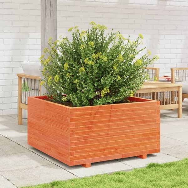 Odlingslåda vaxbrun 90x90x49,5 cm massiv furu