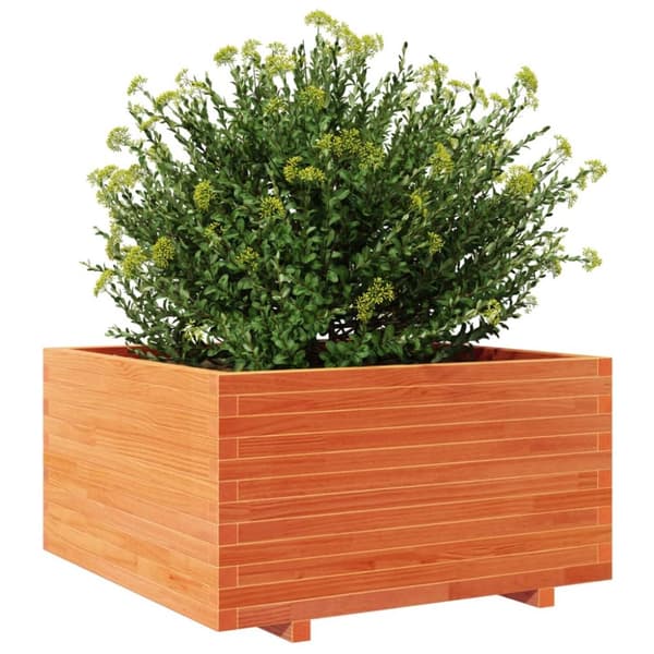 Odlingslåda vaxbrun 90x90x49,5 cm massiv furu