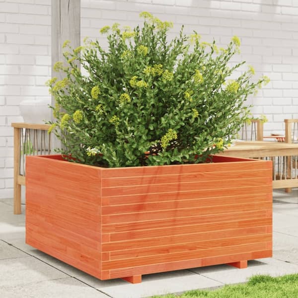 Odlingslåda vaxbrun 90x90x49,5 cm massiv furu