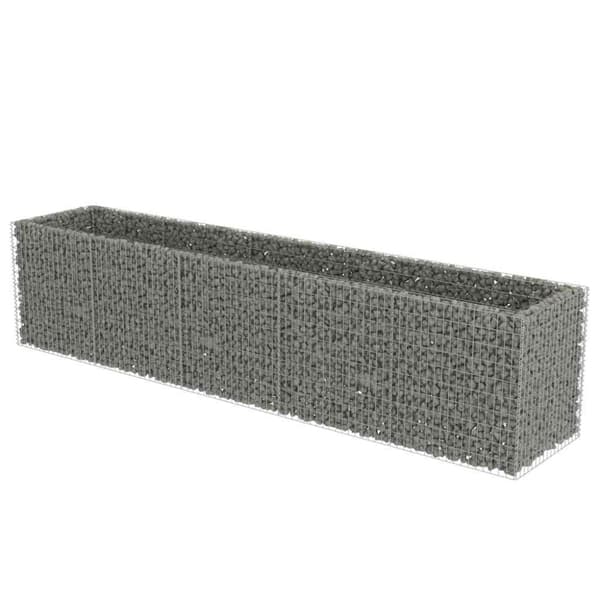 Planteringsgabion upphöjd galvaniserat stål 450x90x100 cm