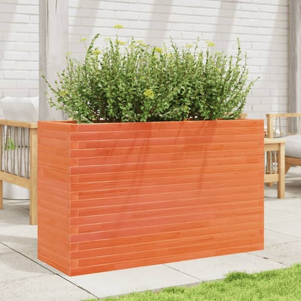 Odlingslåda vaxbrun 110x40x68,5 cm massiv furu