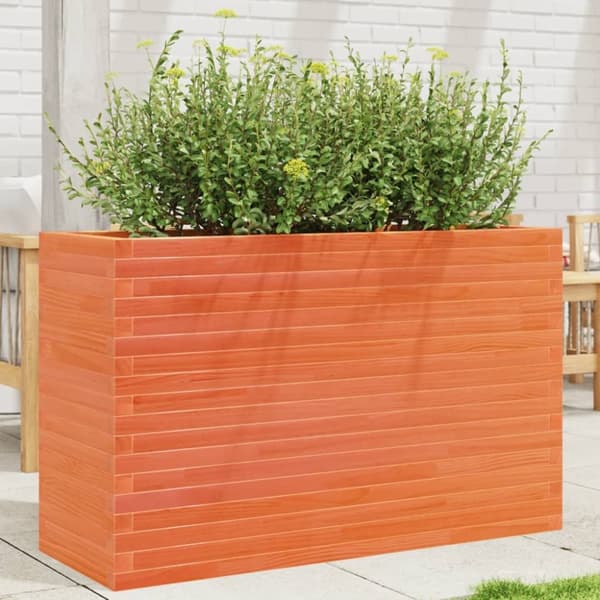 Odlingslåda vaxbrun 110x40x68,5 cm massiv furu