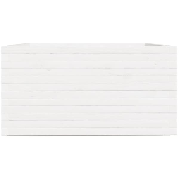 Odlingslåda vit 90x90x49,5 cm massiv furu