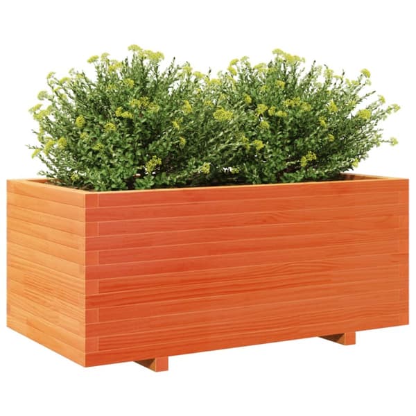 Odlingslåda vaxbrun 110x60x49,5 cm massiv furu