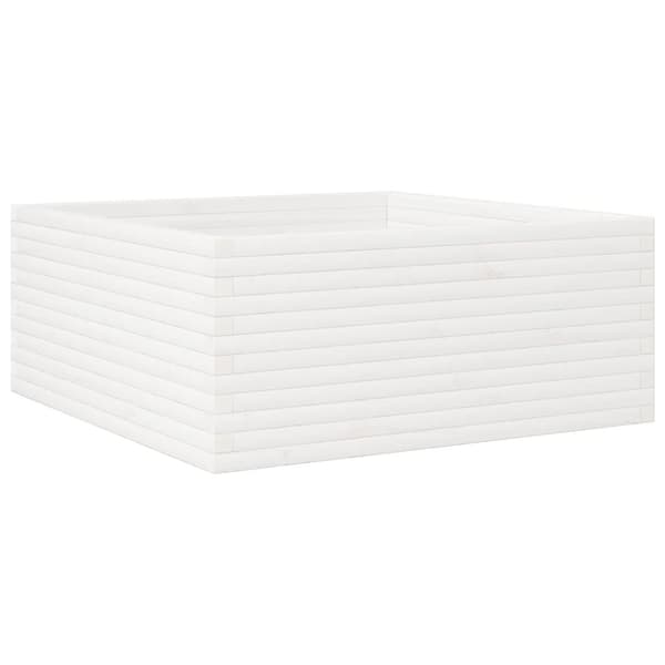 Odlingslåda vit 110x110x46 cm massiv furu