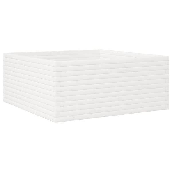 Odlingslåda vit 110x110x46 cm massiv furu