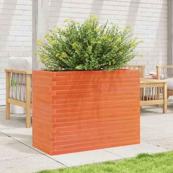 Odlingslåda vaxbrun 90x40x68,5 cm massiv furu
