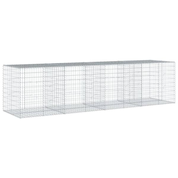 Gabionkorg med skydd 400x100x100 cm galvaniserat järn