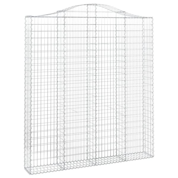 Gabioner bågformade 2 st 200x30x220/240 cm galvaniserat järn